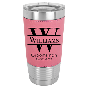 Personalized 20oz Leatherette Groomsmen Tumbler Gift
